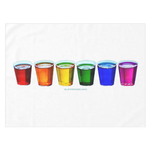 SlipperyJoe's shot glasses six cups arranged horiz Tablecloth