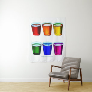 SlipperyJoe's shot glasses six cups arranged horiz Tapestry