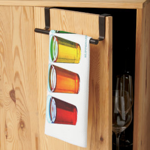 SlipperyJoe's shot glasses six cups arranged horiz Tea Towel