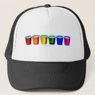 SlipperyJoe's shot glasses six cups arranged horiz Trucker Hat