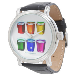 SlipperyJoe's shot glasses six cups arranged horiz Watch