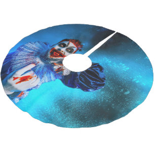 SlipperyJoe's sinister Halloween clown figure smea Brushed Polyester Tree Skirt