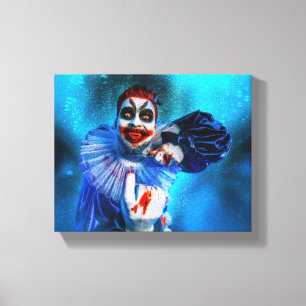 SlipperyJoe's sinister Halloween clown figure smea Canvas Print