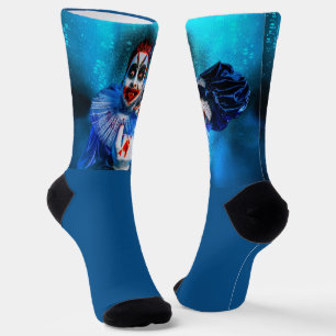 SlipperyJoe's sinister Halloween clown figure smea Socks