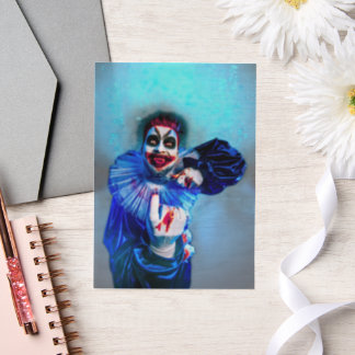 SlipperyJoe's sinister Halloween clown figure smea Vellum Invitations