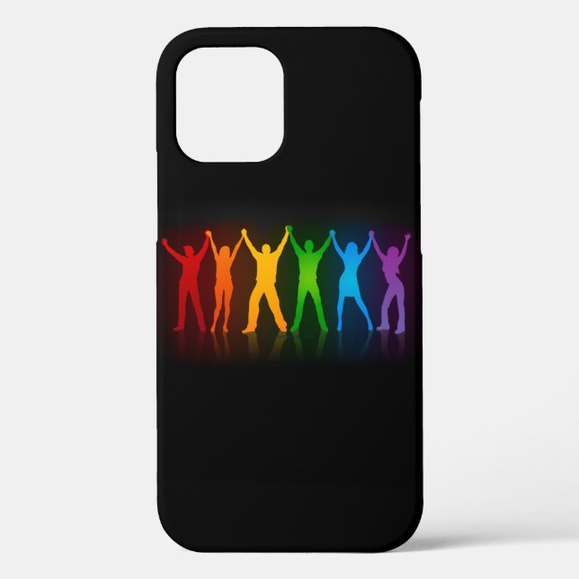 Slipperyjoe's six standing silhouettes arms raised Case-Mate iPhone case (Back)