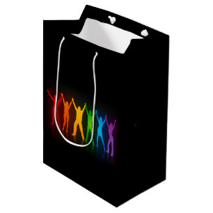 Slipperyjoe's six standing silhouettes arms raised medium gift bag