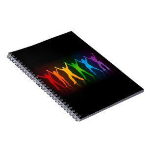 Slipperyjoe's six standing silhouettes arms raised notebook