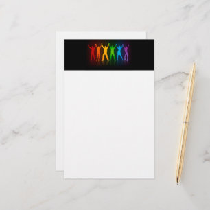 Slipperyjoe's six standing silhouettes arms raised stationery