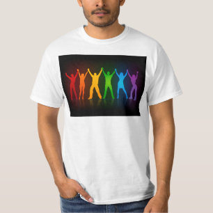 Slipperyjoe's six standing silhouettes arms raised T-Shirt