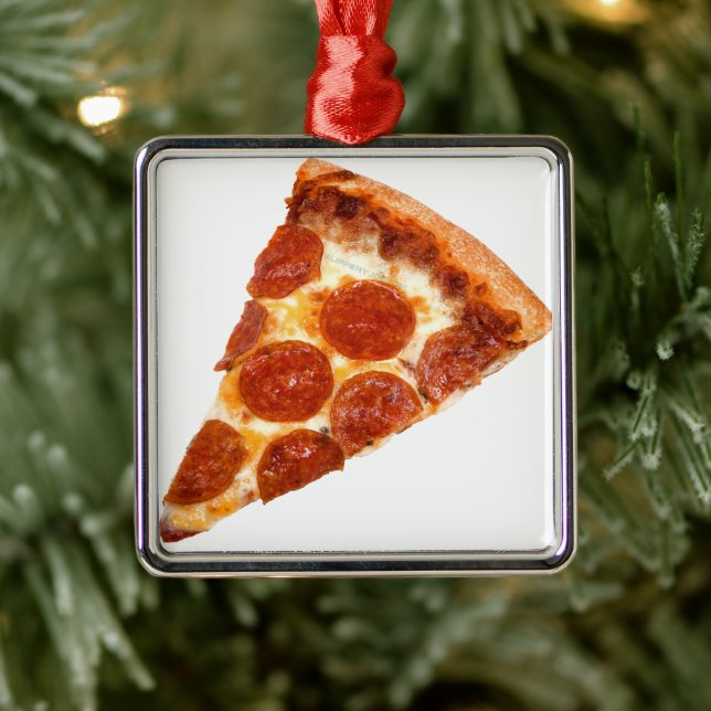 SlipperyJoe's Sliced Pizza pepperoni cheese delici Metal Tree Decoration (Tree)