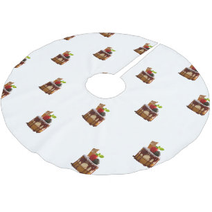SlipperyJoe's small elegant cylindrical dessert sm Brushed Polyester Tree Skirt