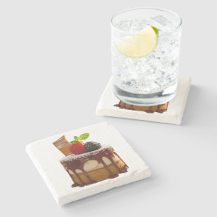 SlipperyJoe's small elegant cylindrical dessert sm Stone Coaster