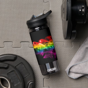 SlipperyJoe's smoke vapour ripple rainbow colours Water Bottle