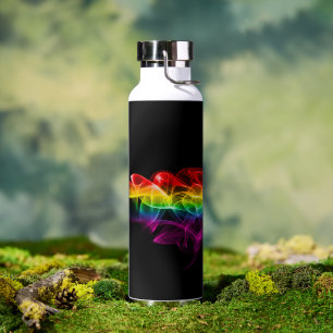 SlipperyJoe's smoke vapour ripple rainbow colours Water Bottle