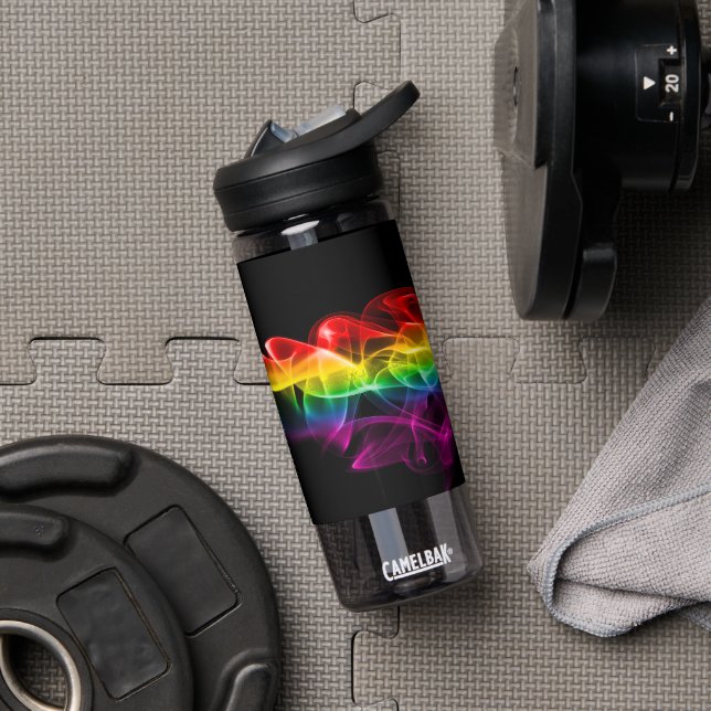 SlipperyJoe's smoke vivid rainbow-colors celebrate Water Bottle (Gym)