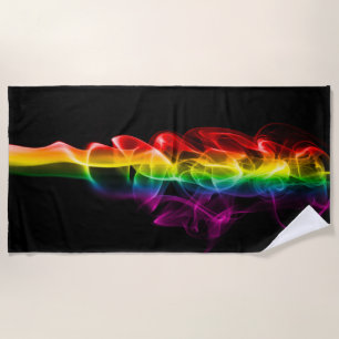 SlipperyJoe's smoke vivid rainbow-colours celebrat Beach Towel