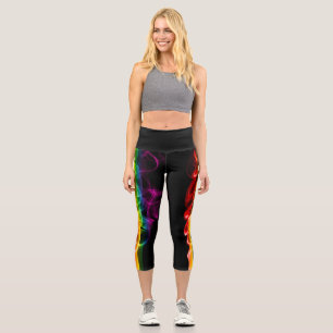 SlipperyJoe's smoke vivid rainbow-colours celebrat Capri Leggings