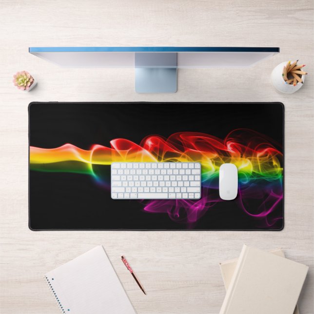SlipperyJoe's smoke vivid rainbow-colours celebrat Desk Mat (Office 1)