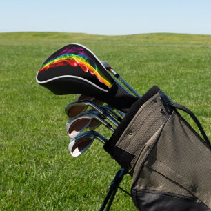 SlipperyJoe's smoke vivid rainbow-colours celebrat Golf Head Cover