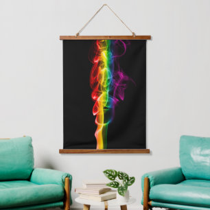 SlipperyJoe's smoke vivid rainbow-colours celebrat Hanging Tapestry