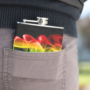 SlipperyJoe's smoke vivid rainbow-colours celebrat Hip Flask