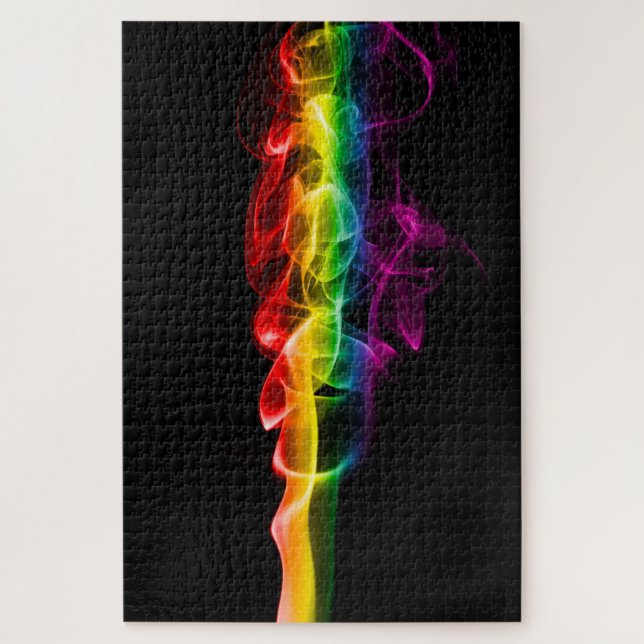 SlipperyJoe's smoke vivid rainbow-colours celebrat Jigsaw Puzzle (Vertical)