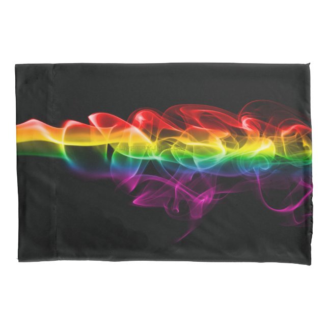 SlipperyJoe's smoke vivid rainbow-colours celebrat Pillowcase (Front)