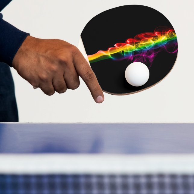 SlipperyJoe's smoke vivid rainbow-colours celebrat Ping Pong Paddle (Insitu)