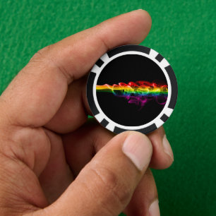 SlipperyJoe's smoke vivid rainbow-colours celebrat Poker Chips