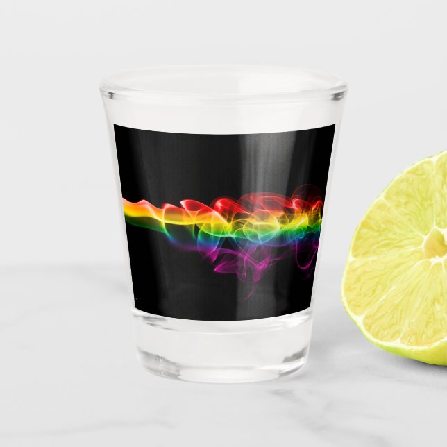SlipperyJoe's smoke vivid rainbow-colours celebrat Shot Glass (Front)