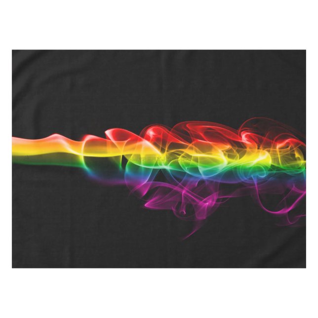 SlipperyJoe's smoke vivid rainbow-colours celebrat Tablecloth (Front (Horizontal))