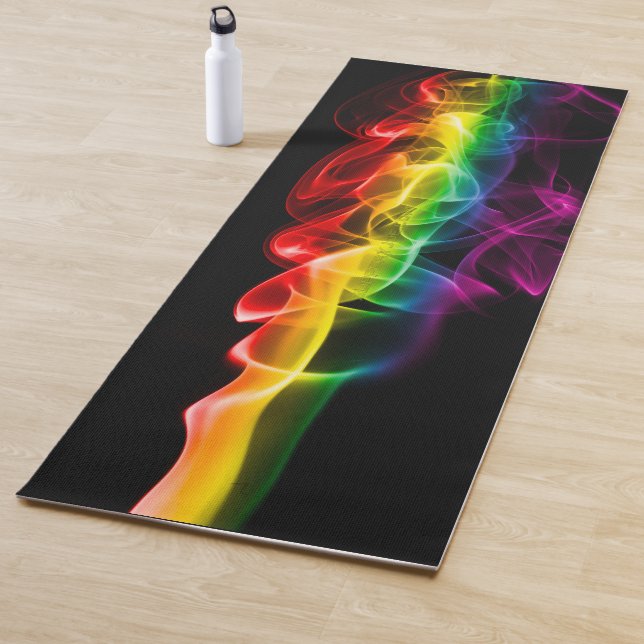 SlipperyJoe's smoke vivid rainbow-colours celebrat Yoga Mat (In Situ)