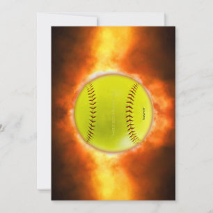 SlipperyJoe's softball on fire flames fireball ras Holiday Card