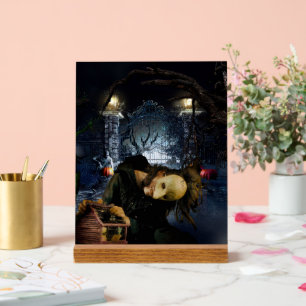 SlipperyJoe's spooky Halloween scary woods large i Acrylic Sign