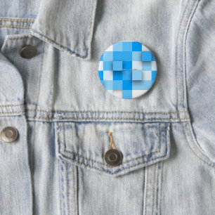 SlipperyJoe's squares artwork mosaic modern three- 6 Cm Round Badge