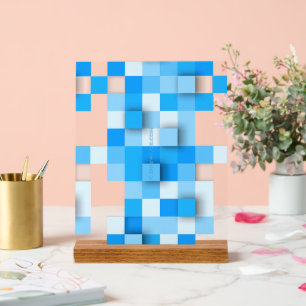 SlipperyJoe's squares artwork mosaic modern three- Acrylic Sign