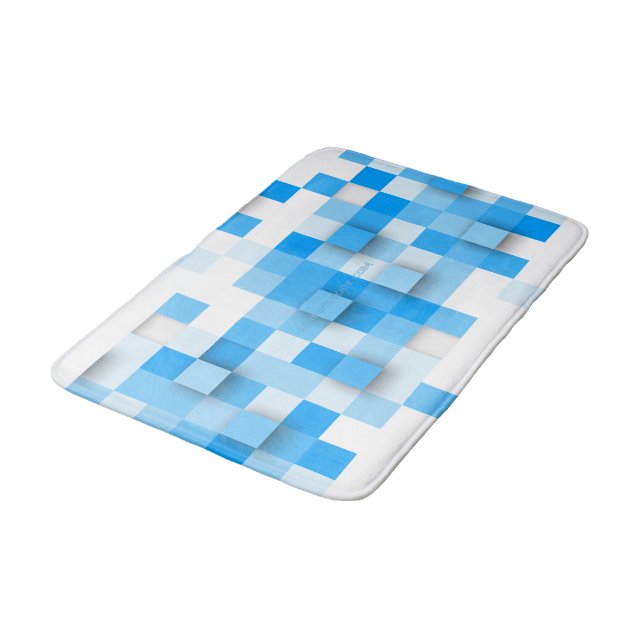SlipperyJoe's squares artwork mosaic modern three- Bath Mat (Angled)
