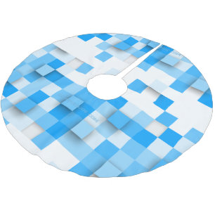 SlipperyJoe's squares artwork mosaic modern three- Brushed Polyester Tree Skirt