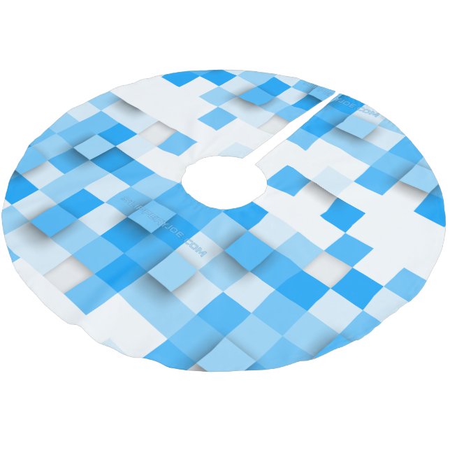 SlipperyJoe's squares artwork mosaic modern three- Brushed Polyester Tree Skirt (Angled)