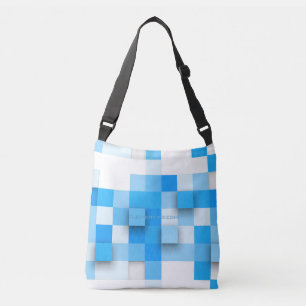 SlipperyJoe's squares artwork mosaic modern three- Crossbody Bag