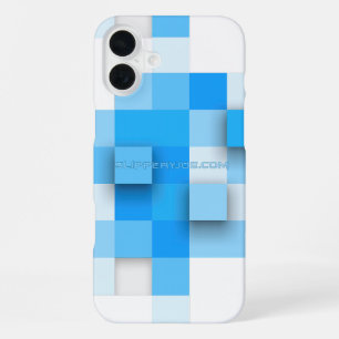 SlipperyJoe's squares artwork mosaic modern three- iPhone 16 Plus Case