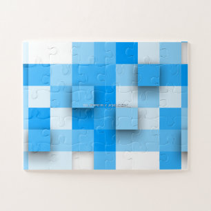 SlipperyJoe's squares artwork mosaic modern three- Jigsaw Puzzle