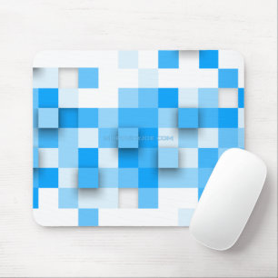 SlipperyJoe's squares artwork mosaic modern three- Mouse Mat