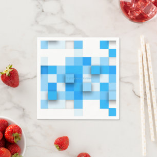 SlipperyJoe's squares artwork mosaic modern three- Napkin
