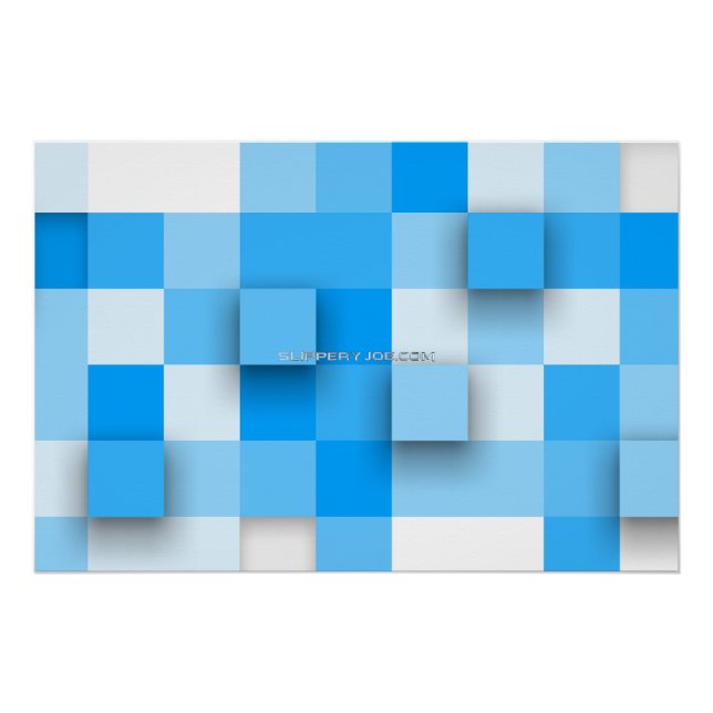 SlipperyJoe's squares artwork mosaic modern three- Poster (Front)