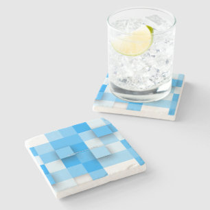 SlipperyJoe's squares artwork mosaic modern three- Stone Coaster