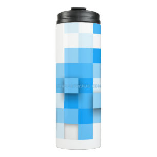 SlipperyJoe's squares artwork mosaic modern three- Thermal Tumbler