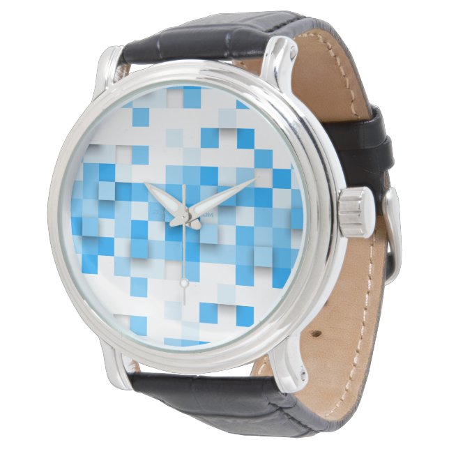 SlipperyJoe's squares artwork mosaic modern three- Watch (Angled)