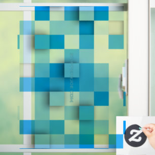 SlipperyJoe's squares artwork mosaic modern three- Window Cling